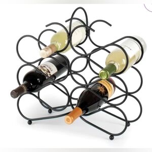 Scroll Wine Rack Black Metal - Twelve Bottle